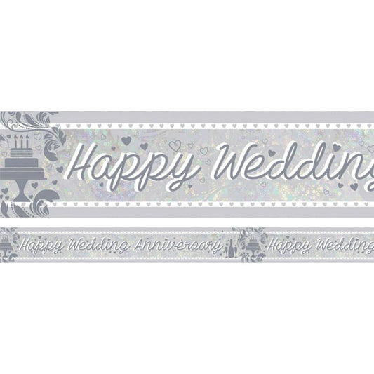 Banner Holographic Happy Anniversary
