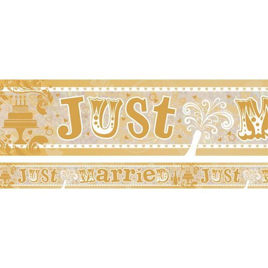 Banner Holographic Just Married