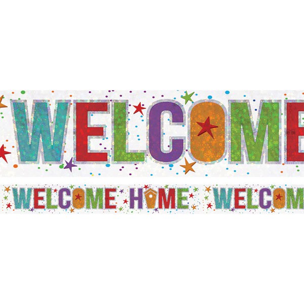 Banner Holographic Welcome Home