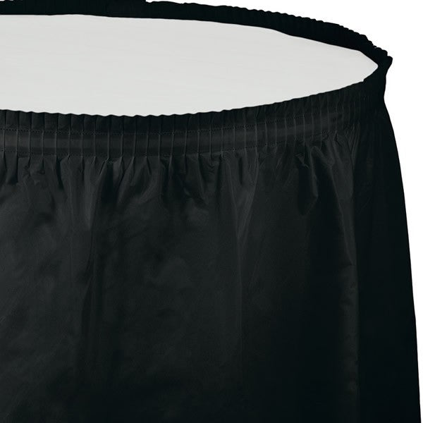 Black Velvet Table Skirt Plastic 74cm x 4.26m