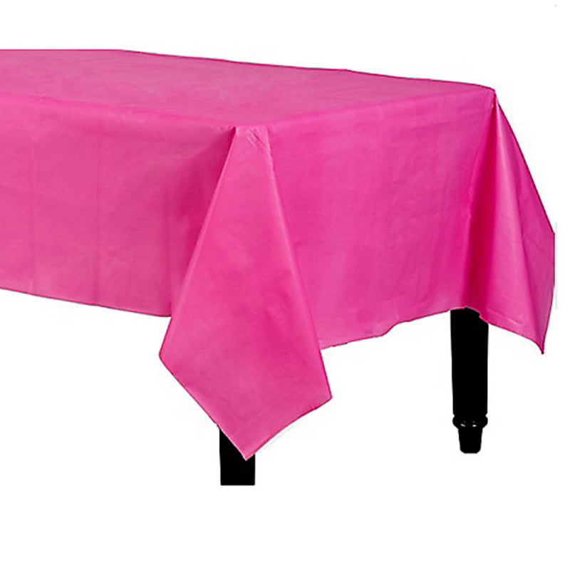 Plastic Rectangular Tablecover- Bright Pink