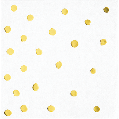 Touch of Colour White & Gold Foil Dots Beverage Napkins