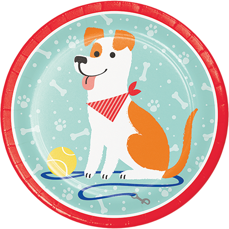 Dog Party Dinner Plates Paper 22cm