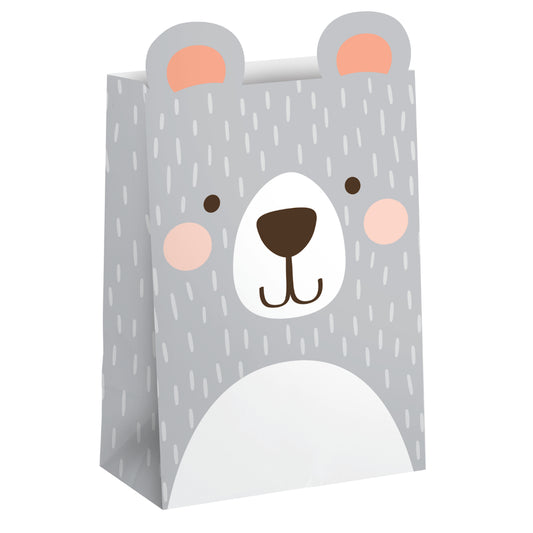1st Birthday Bear Paper Treat Bags 20cm x 11cm
