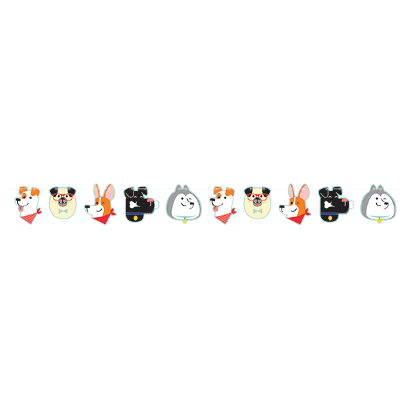 Dog Party Shaped String Banner 15cm x 1.9m