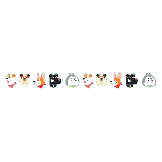 Dog Party Shaped String Banner 15cm x 1.9m