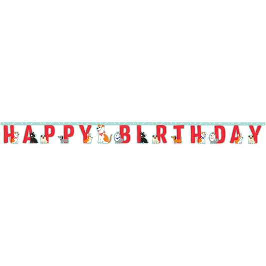 Dog Party Happy Birthday Jointed Banner 18cm x 2.2m