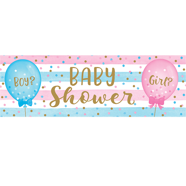 Gender Reveal Balloons Giant Party Banner