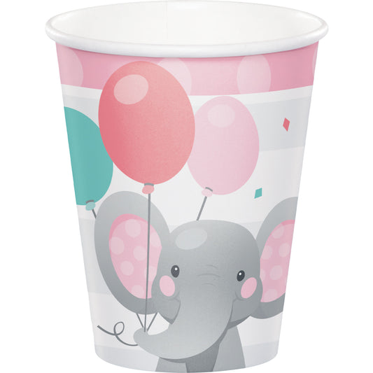 Enchanting Elephant Girl Cups Paper 266ml