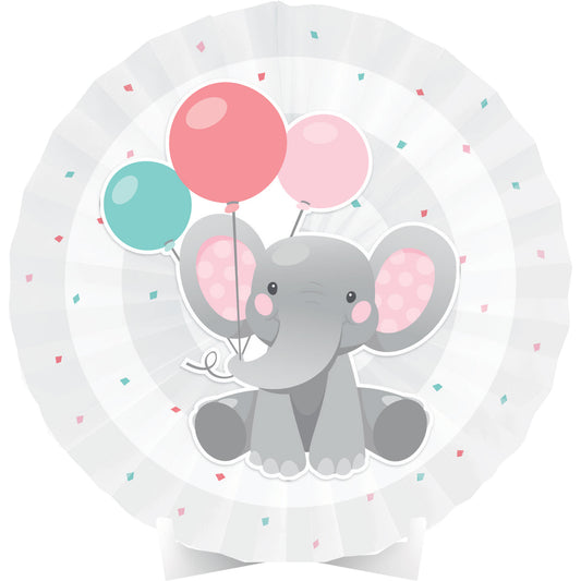 Enchanting Elephant Girl Centrepiece Paper Fan 40cm