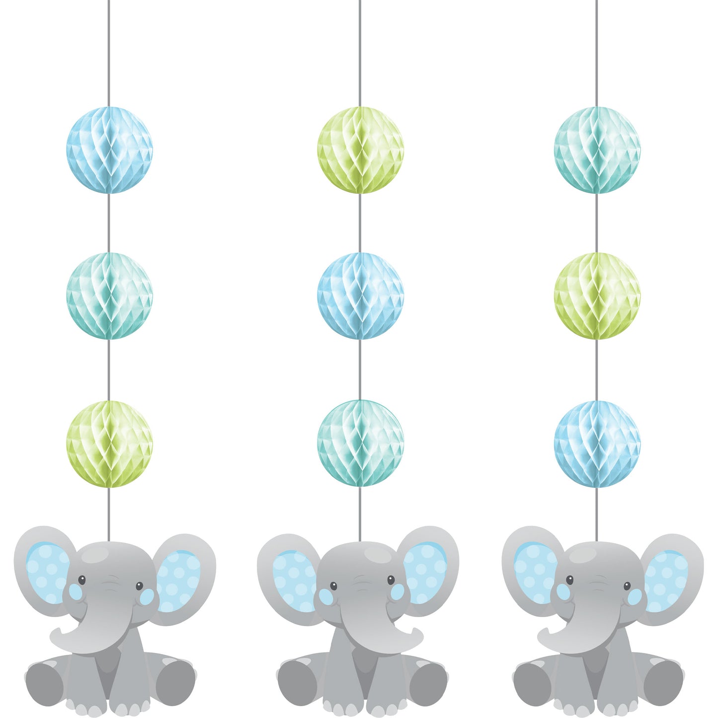Enchanting Elephant Boy Hanging Honeycomb & Cutouts Decorations