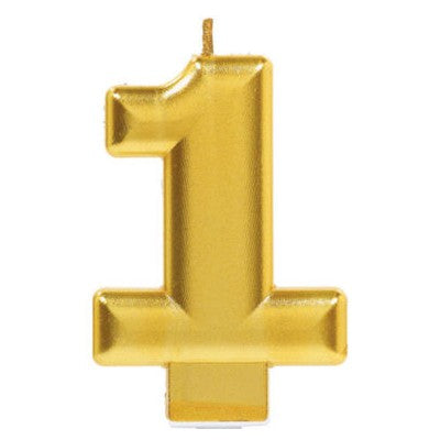Candle Numeral Moulded Metallic Gold #1
