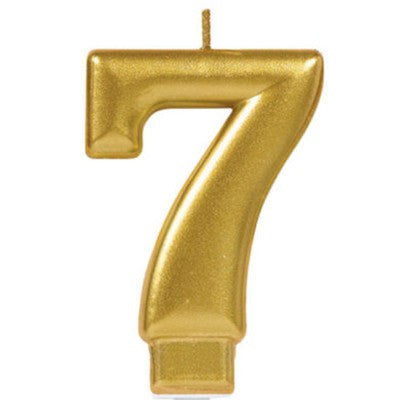 Candle Numeral Moulded Metallic Gold #7