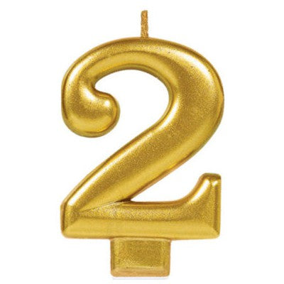 Candle Numeral Moulded Metallic Gold #2
