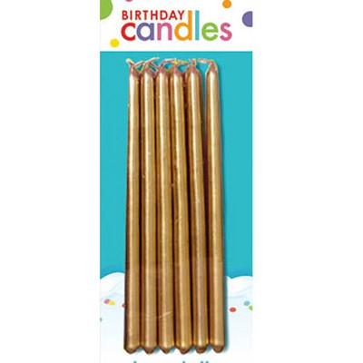 Birthday Taper Candles Gold 