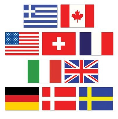 International Mini Flags Cutouts