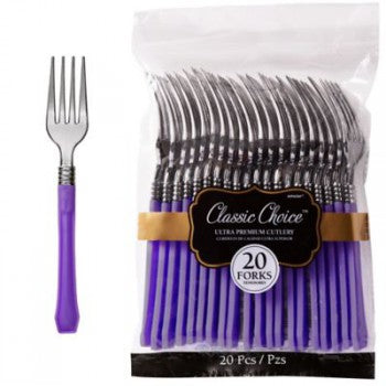 Premium Classic Choice 20 Pack Fork New Purple