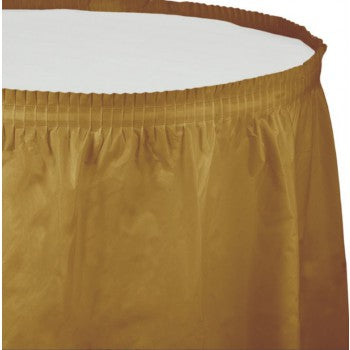 Glittering Gold Table Skirt Plastic 74cm x 4.26m