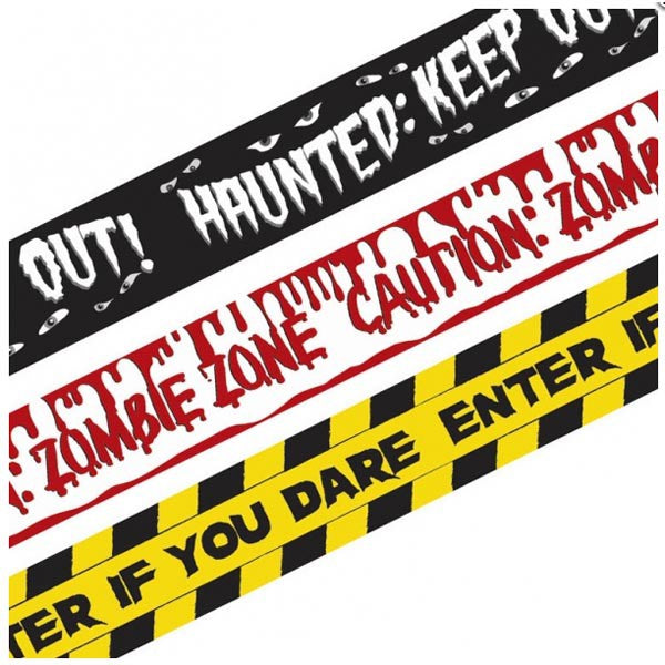 Halloween Fright Tape Banners Plastic