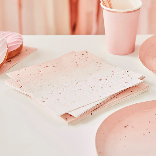 Mix It Up Ombre Rose Gold Foiled Napkins