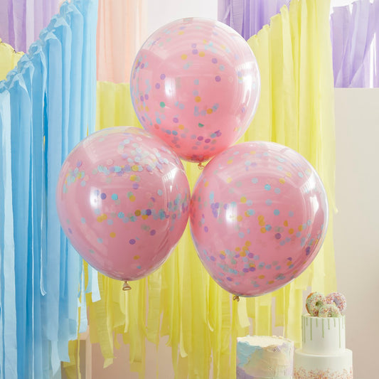 Mix It Up Double Stuffed Pastel Confetti Balloons