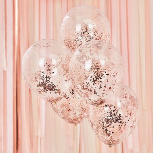 Mix It Up Rose Gold Foil Confetti Filled 30cm Balloons