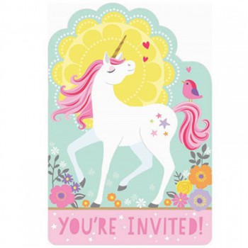 Magical Unicorn Postcard Invitations