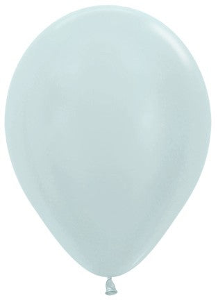 Sempertex 30cm Satin Pearl Silver Latex Balloons 481, 25PK
