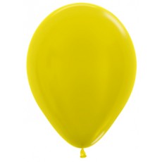 Sempertex 12cm Metallic Yellow Latex Balloons 520, 50PK