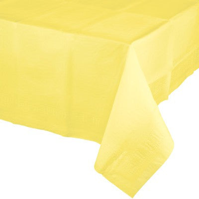 Mimosa Yellow Tablecover Tissue & Plastic Back 137cm x 274cm