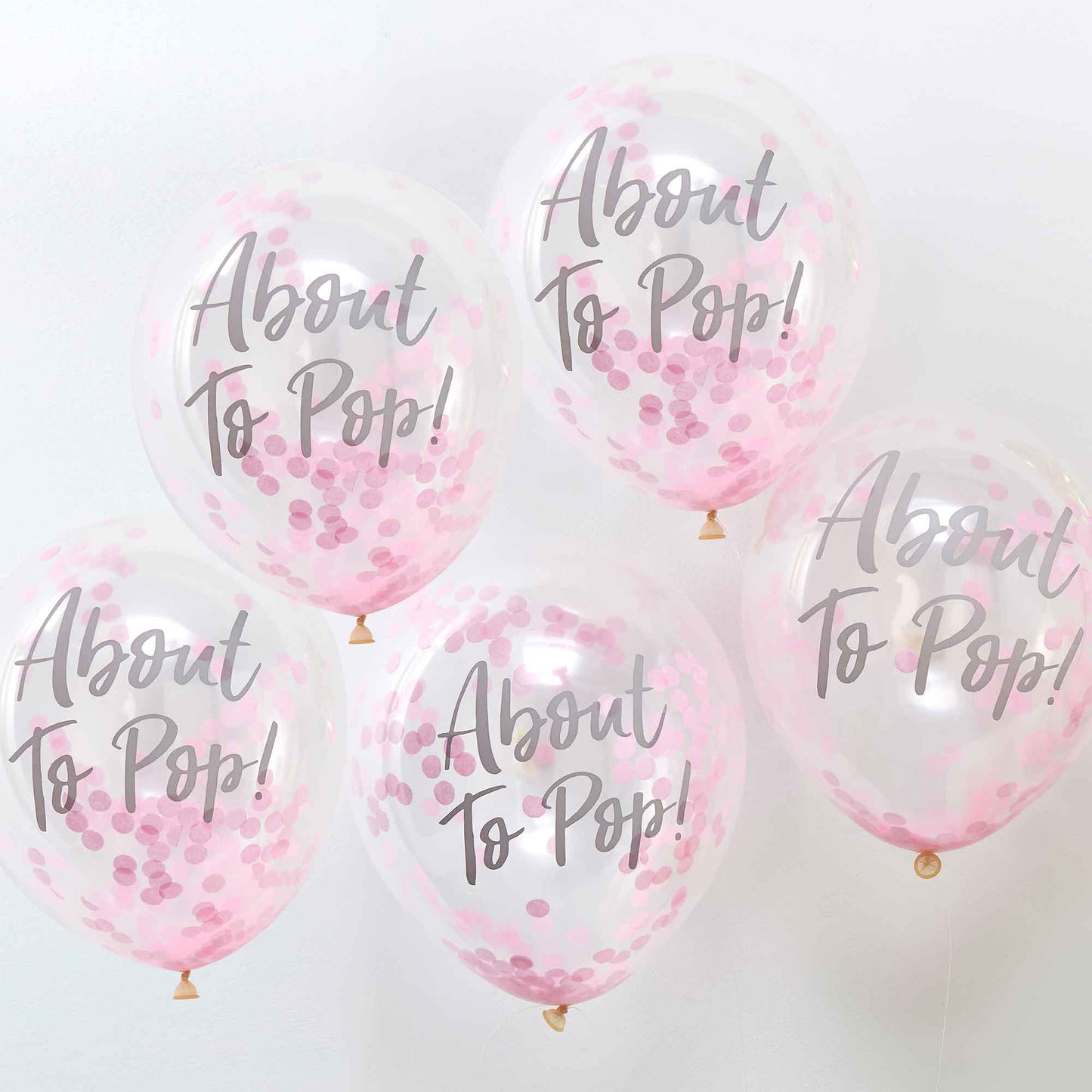 Oh Baby! Balloons 12"/30cm Confetti Pink About To Pop