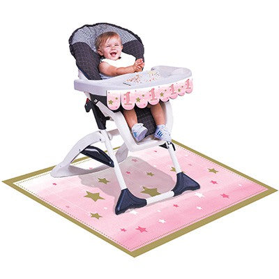 One Little Star Girl High Chair Kit 1st Birthday