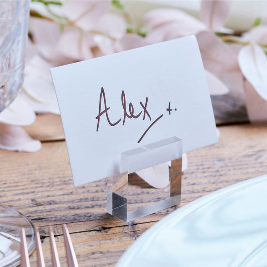 A Touch of Pampas Place Card Holders Acrylic Block