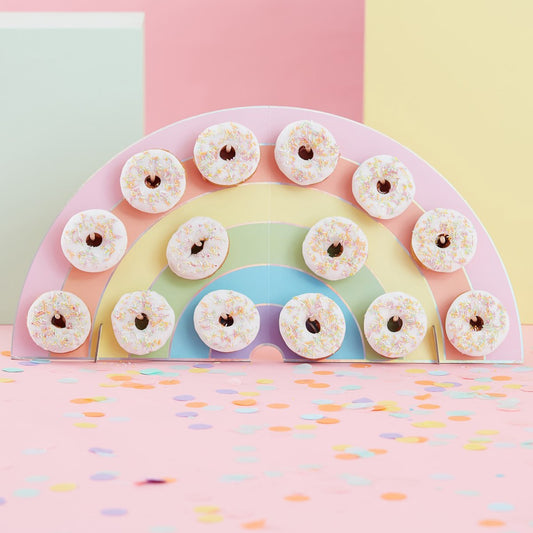 Pastel Party Rainbow Donut Wall
