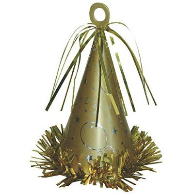 Party Hat Balloon Weight - Gold