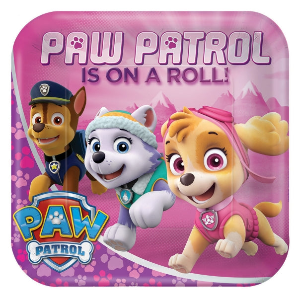 Paw Patrol Girl 23cm Square Paper Plates