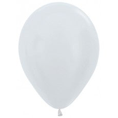 Sempertex 30cm Satin White Latex Balloons 405, 25PK