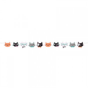 Purrfect Party Cats Shaped String Banner 14cm x 1.7m