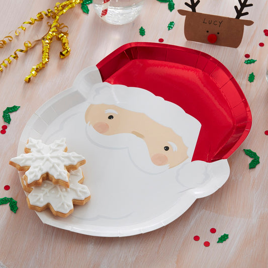 Silly Santa Shaped Paper Plates