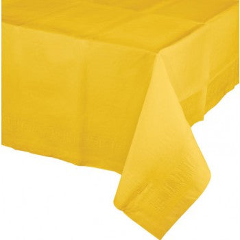 School Bus Yellow Tablecover Tissue & Plastic Back 137cm x 274cm