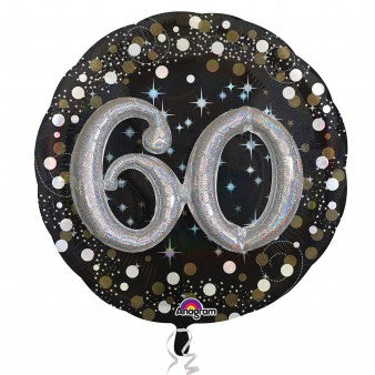 Multi-Balloon Holographic Sparkling Birthday 60 P75
