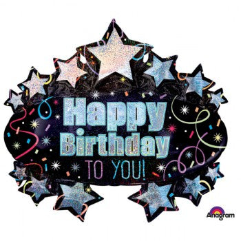 SuperShape Holographic Happy Birthday To You Brilliant Marquee P50