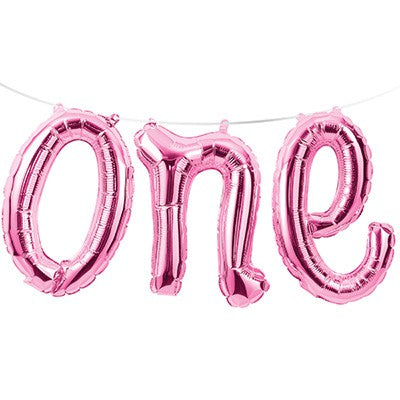 Shape one Pink Balloons Foil Banner Air Fill Only