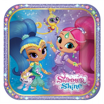 Shimmer and Shine 17cm Square Paper Plates