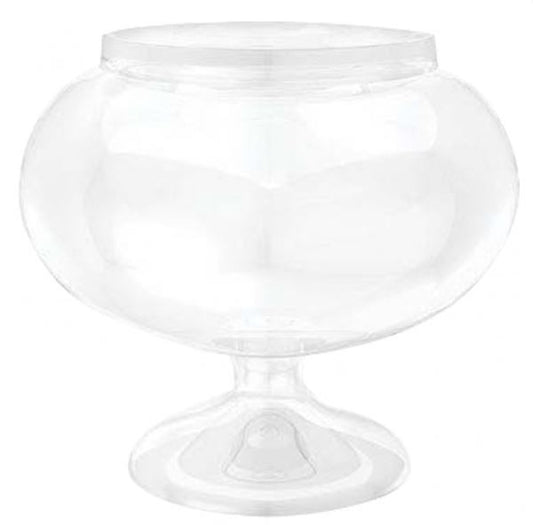Short Round Pedestal Jar Clear - Plastic