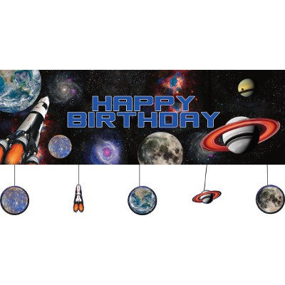 Space Blast Giant Party Banner Happy Birthday