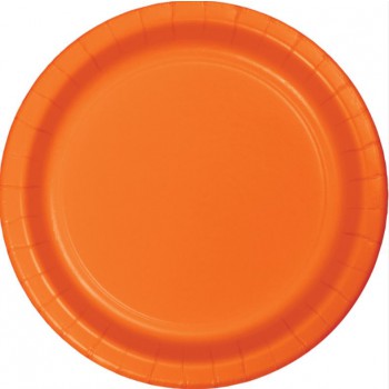 Sunkissed Orange Dinner Plates Paper 23cm