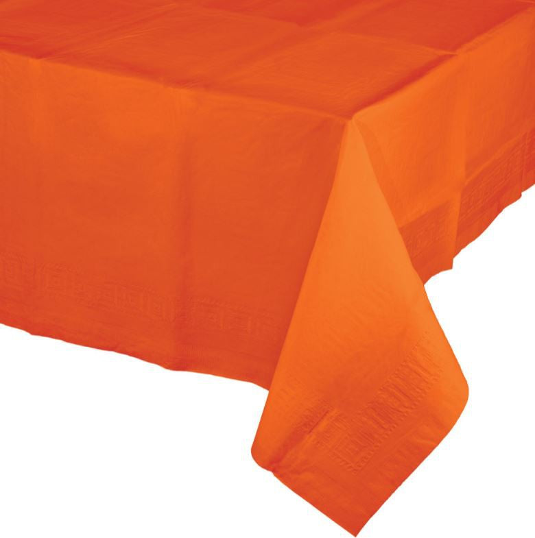 Sunkissed Orange Tablecover Tissue & Plastic Back 137cm x 274cm