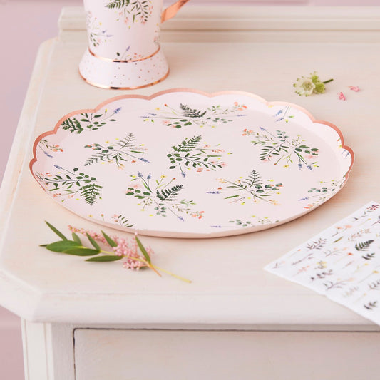 Lets Par Tea Paper Plates Floral