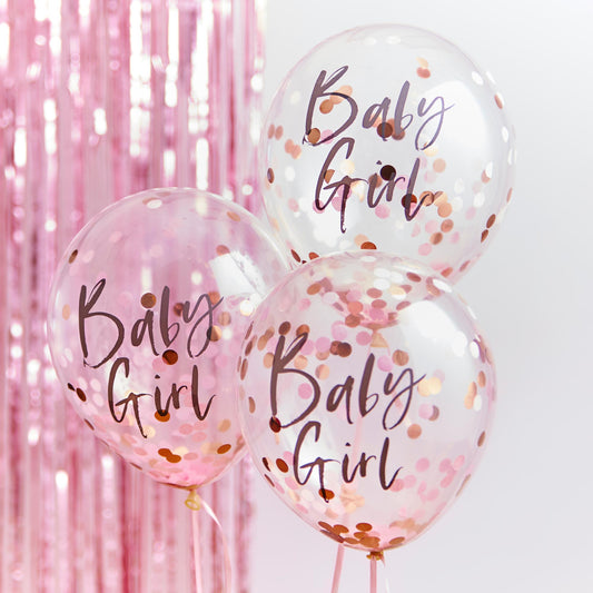 Twinkle Twinkle Confetti 30cm Balloons Baby Girl Pink